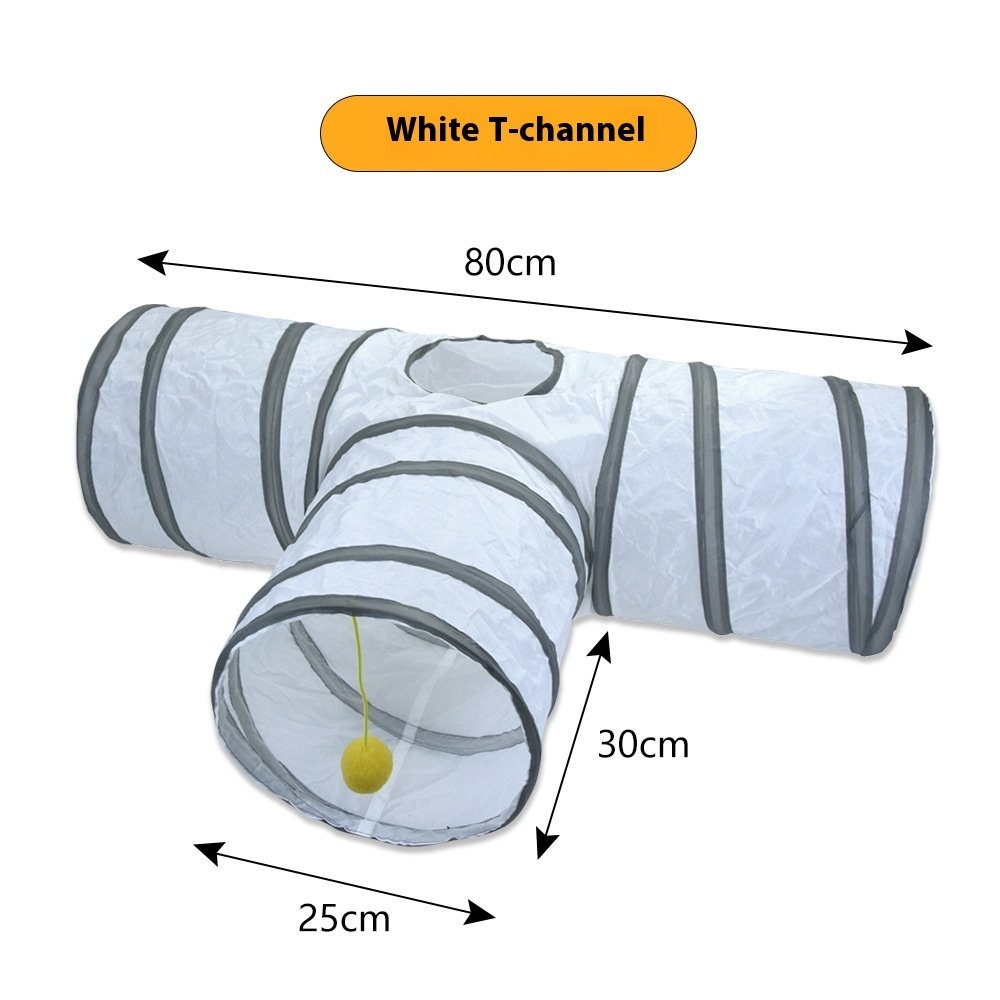 White Cat Tunnel Rolling Dragon Pet Toy Supplies - Image 9