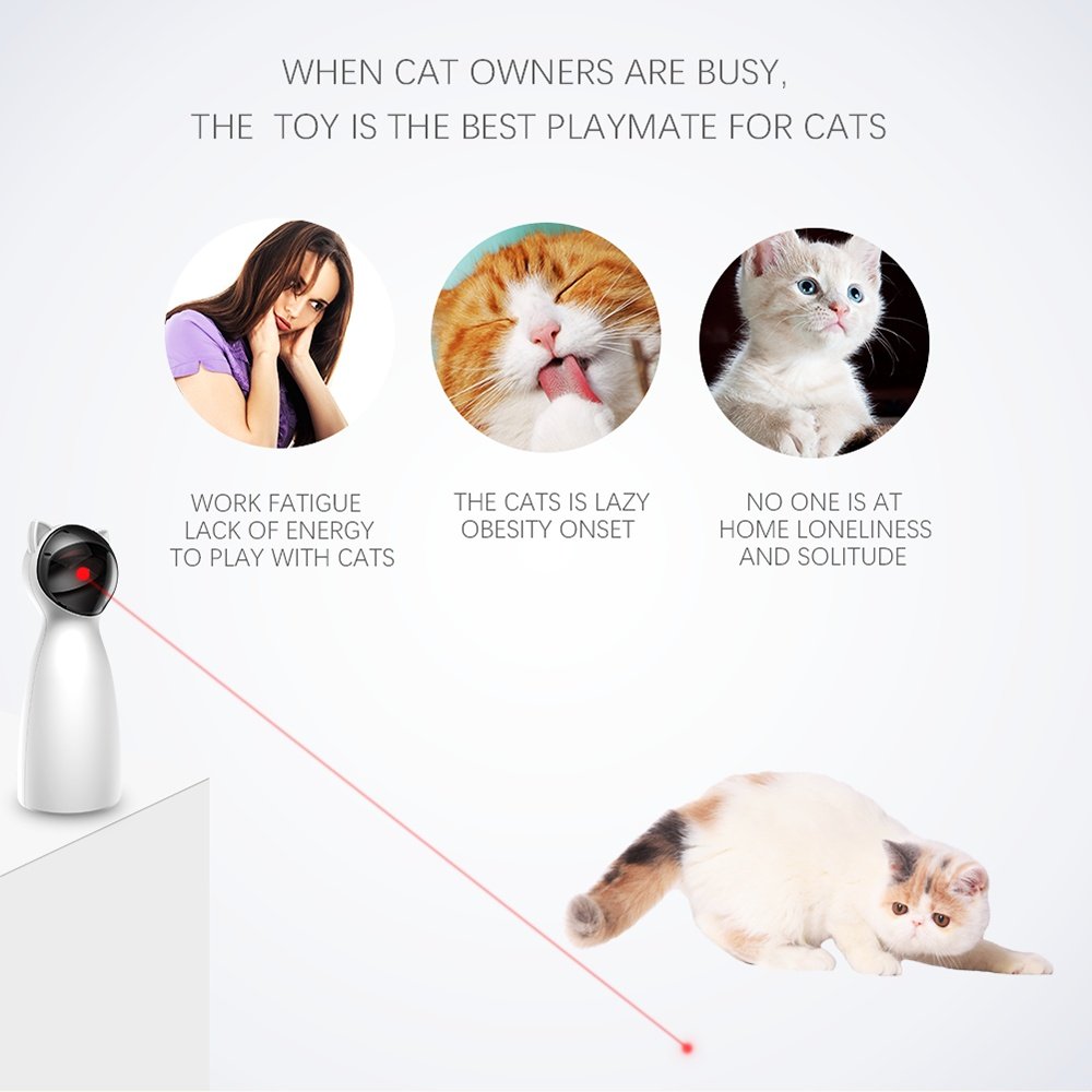 Creative Cat Pet LED Laser Funny Toy Smart Automatic Cat Exercise Training Entertaining Toy - Image 3