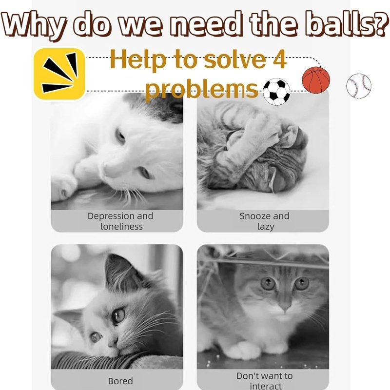 Cat Toys, Self-entertainment Balls, Feather Bouncy Balls, Cat Toys, Cat Self-entertainment And Boredom Relief, Dog Interactive Toys, Pet Supplies - Image 4