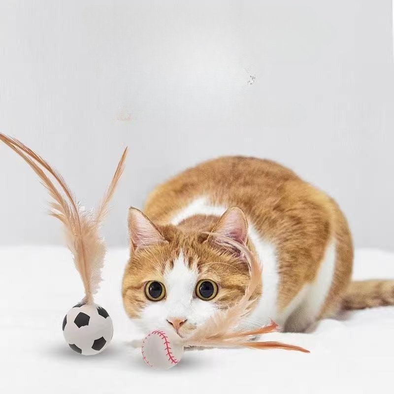 Cat Toys, Self-entertainment Balls, Feather Bouncy Balls, Cat Toys, Cat Self-entertainment And Boredom Relief, Dog Interactive Toys, Pet Supplies - Image 10