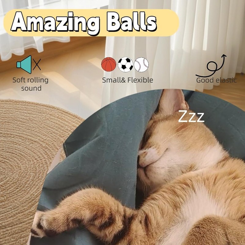 Cat Toys, Self-entertainment Balls, Feather Bouncy Balls, Cat Toys, Cat Self-entertainment And Boredom Relief, Dog Interactive Toys, Pet Supplies - Image 3