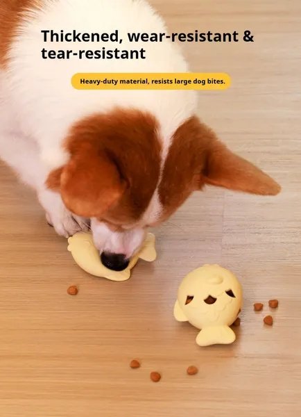Fish-Shaped Dog Treat Dispenser Toy-Food-Grade Silicone Slow Feeder For Boredom Relief, Self-Entertainment & Pet Interaction – Durable Chew Toy With Treat Leakage Design, Teeth Cleaning Surface - 2