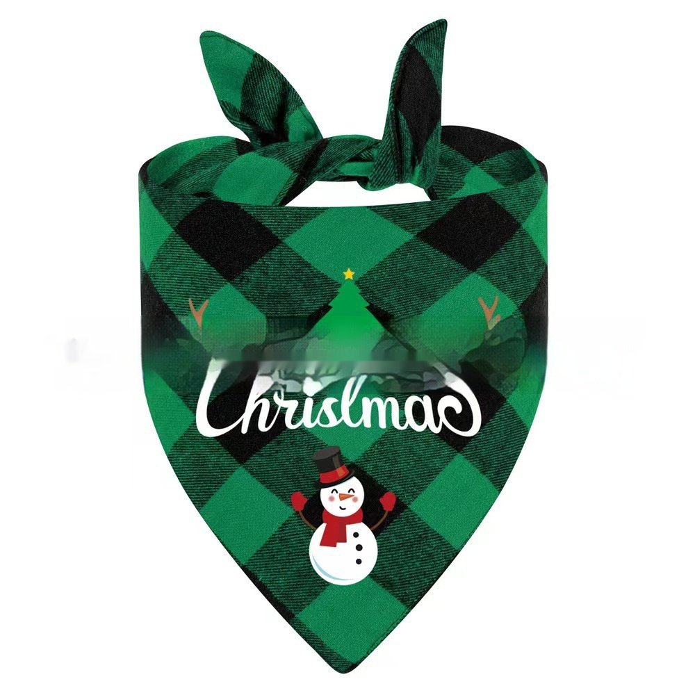 Wan Christmas Pet Triangle Plaid - 9