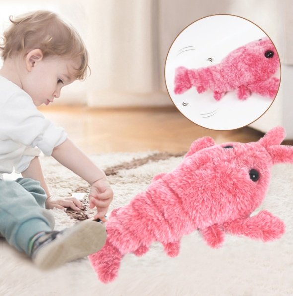 Pet Toys Electric Jumping Shrimp USB Charging Simulation Lobster Funny Cat Plush Pets Toy - 7