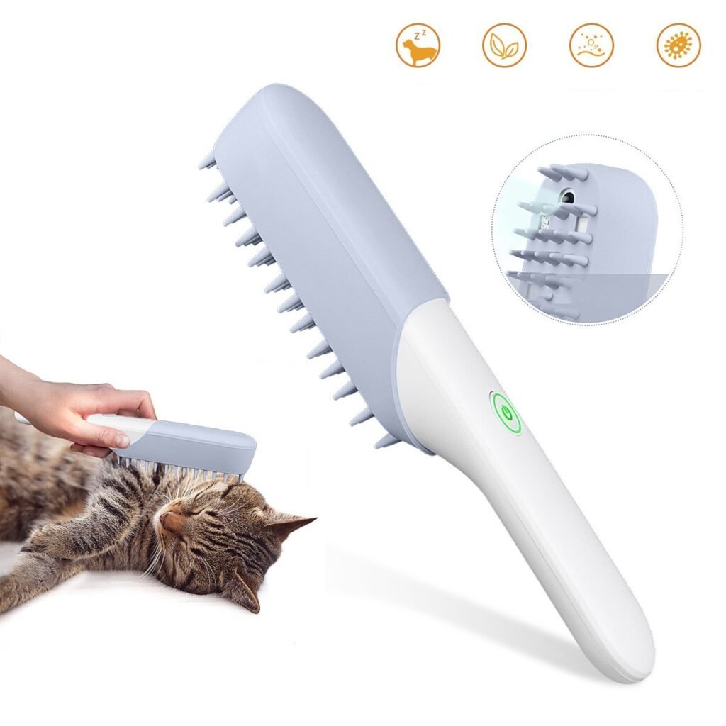 Pet Silicone Massage Brush Deodorant Sterilization Comb Handle Dog Grooming Shaving Massage Cleaning Comb Fur Remove Brush - 2