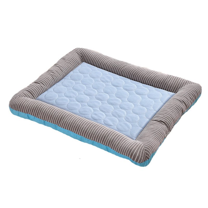 Pet Cooling Pad Bed For Dogs Cats Puppy Kitten Cool Mat Pet Blanket Ice Silk Material Soft For Summer Sleeping  Blue Breathable - 5
