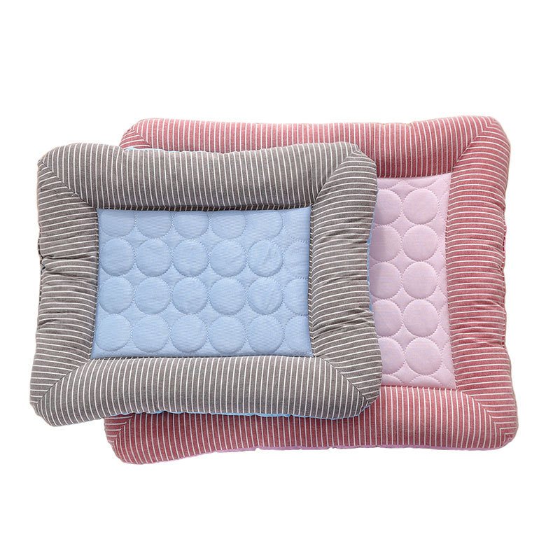 Pet Cooling Pad Bed For Dogs Cats Puppy Kitten Cool Mat Pet Blanket Ice Silk Material Soft For Summer Sleeping  Blue Breathable - 2