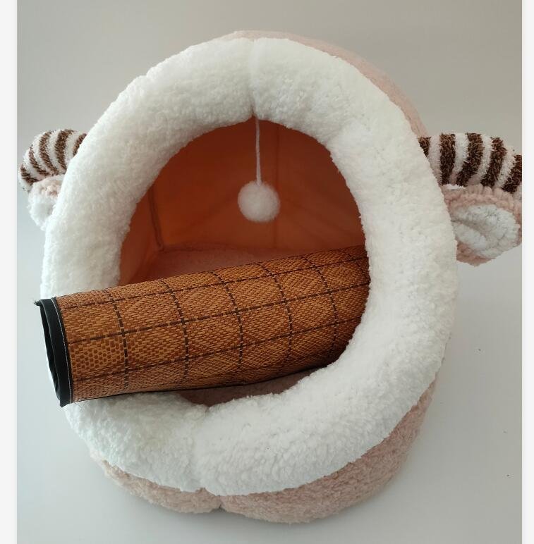 Winter pet cat house with velvet - 5