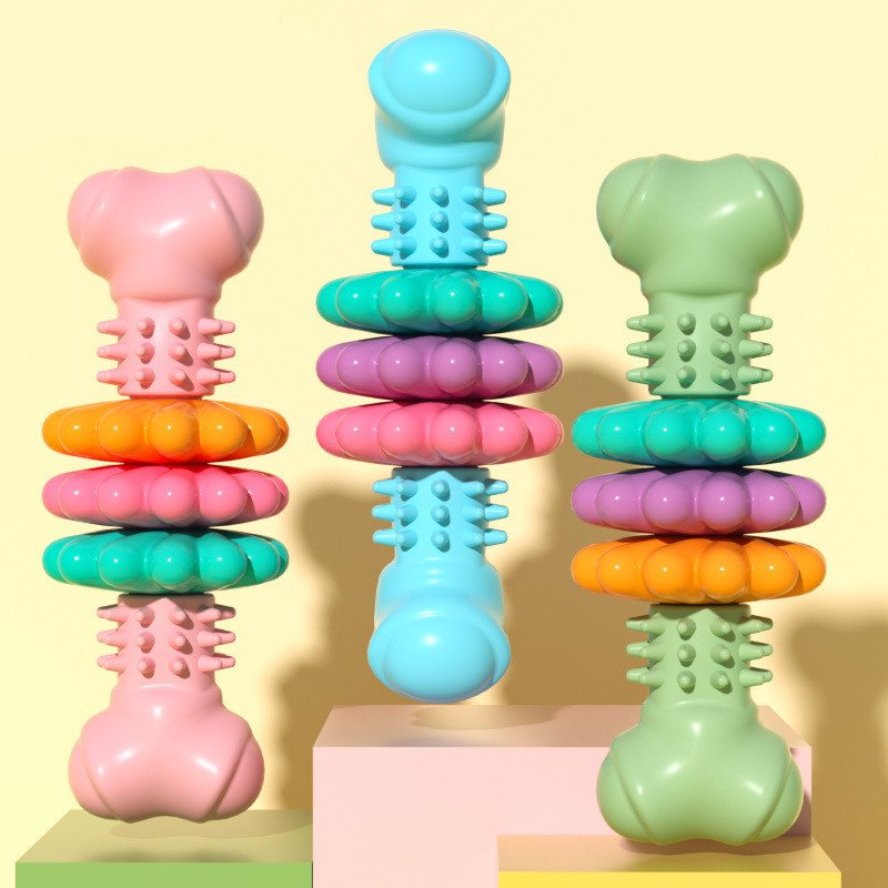 Dog Chew Toy Dog Bone Type Dogs Teeth Cleaning Toys Indestructible TPR Bone Chewing Bite Resistant Teething Toys Pet Products - 10
