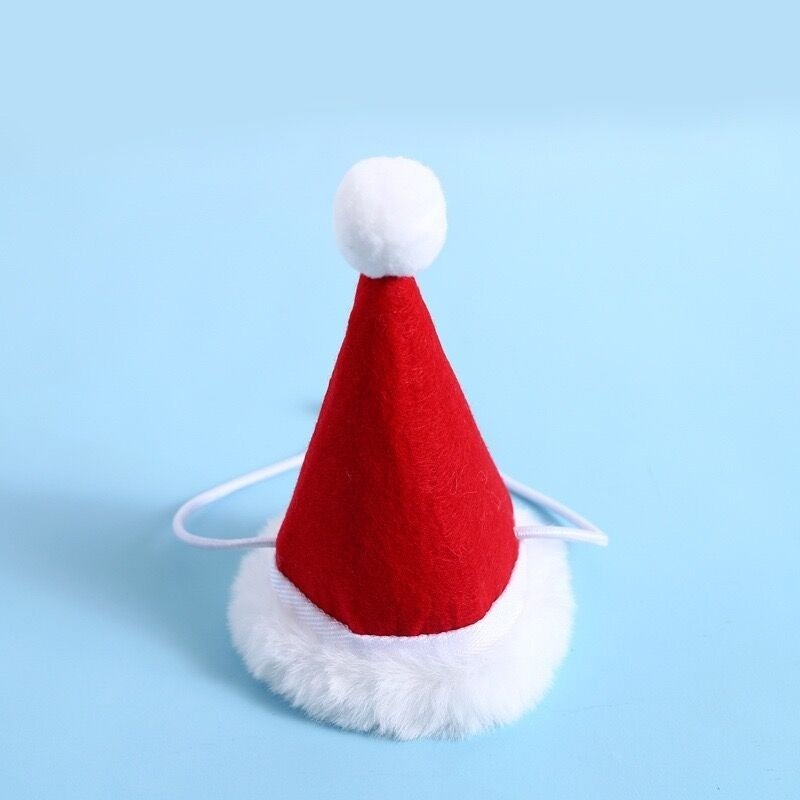 Pet Cat Dog Knitted Wool Plaid Snowflake Santa Claus Scarf Warm Christmas Three-dimensional Hat - 3