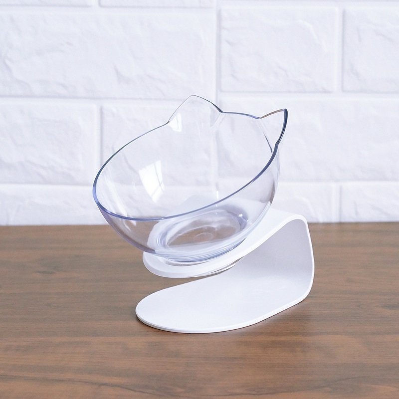 Cat Elevated Feeder Stand With Transparent Bowl - 4