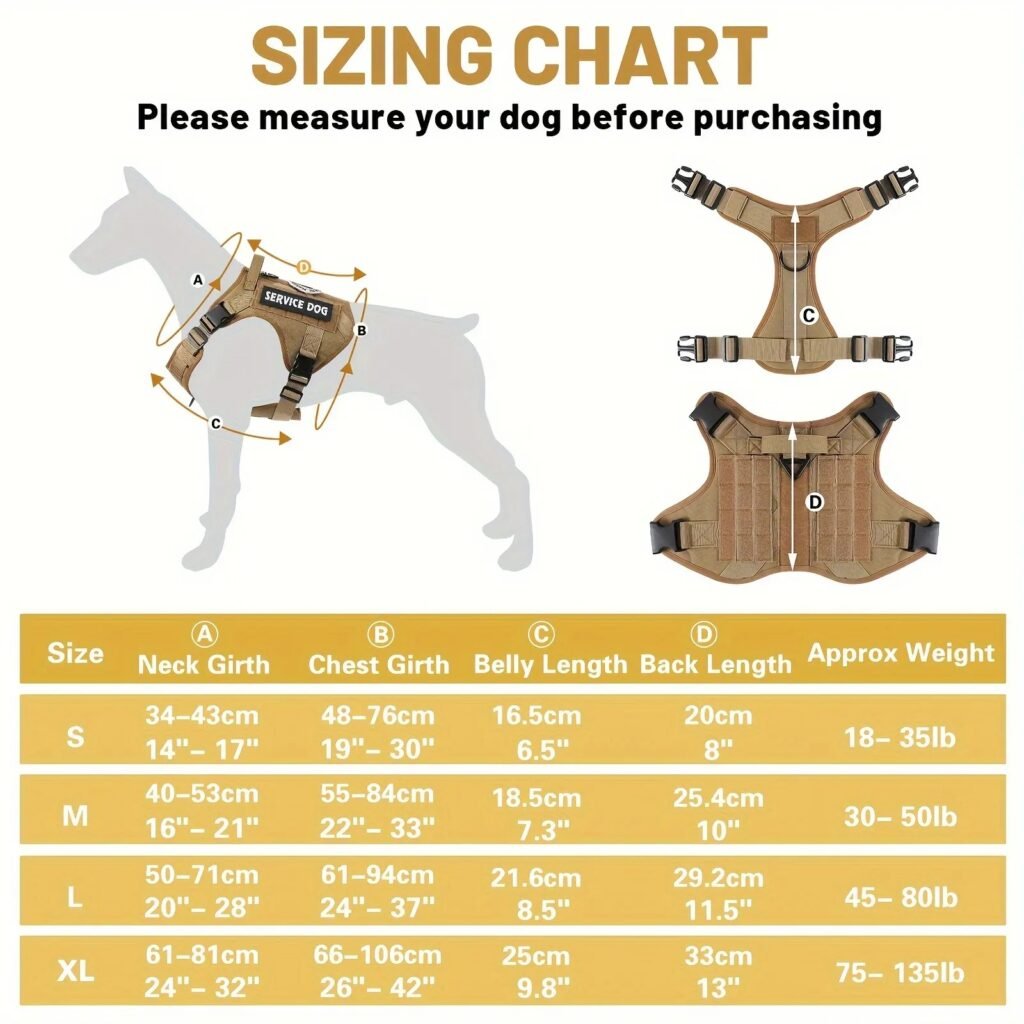 American Local Tactical Pet Boobs Service Dog Harness Vest Adjustable Reflective Dog Harness Metal Buckle Hiking Training - 2