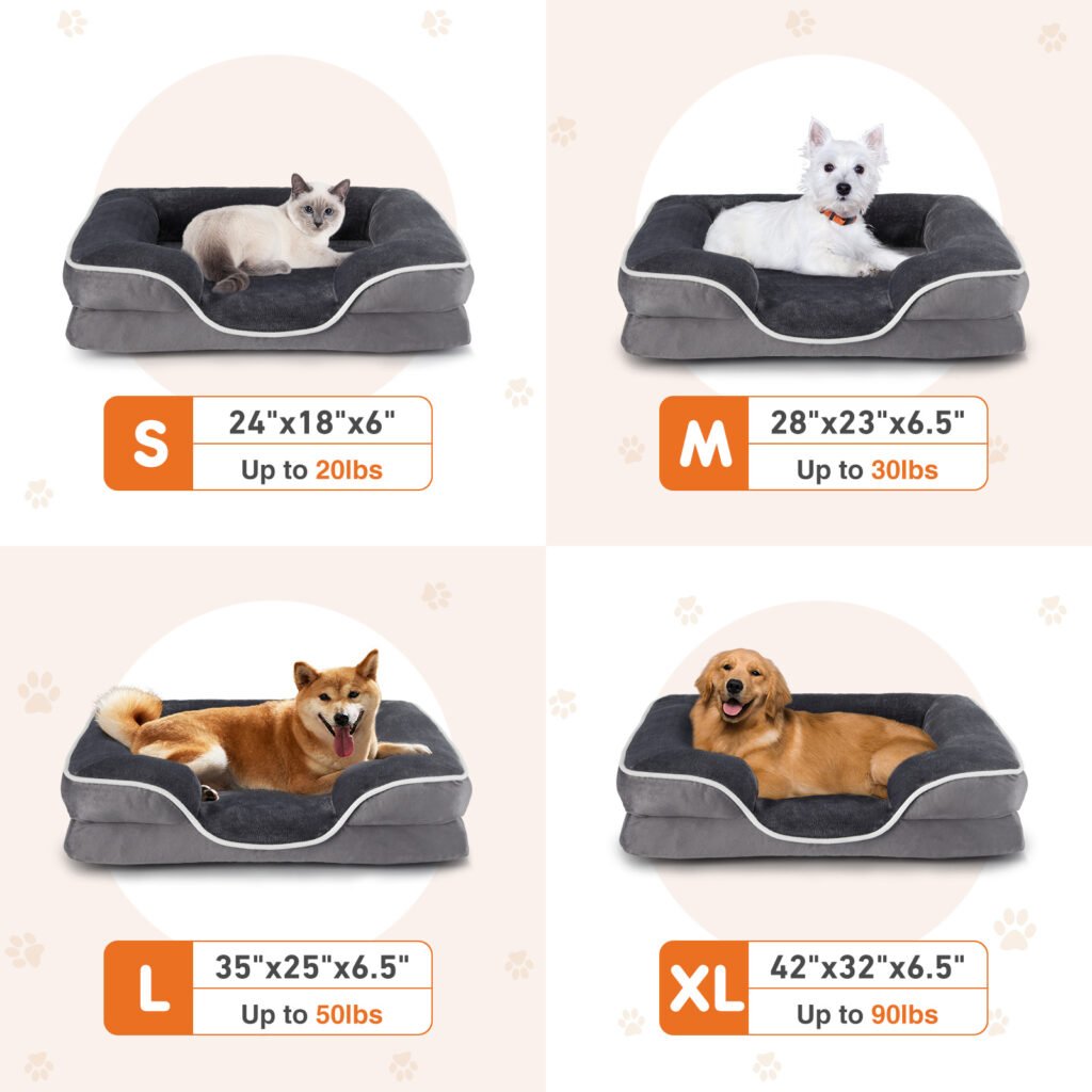 Memory Foam Pet Bed For Small Dogs & Cats With Washable Removable Cover Non-Slip Base Waterproof Liner - 8