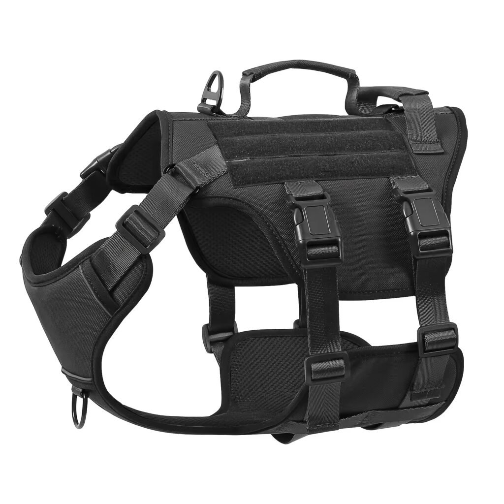 Heat-resistant Durable Nylon Tactical Service Dog Harness, Adjustable No-pull Reflective Vest With Dual Handles For Large Dogs - 5