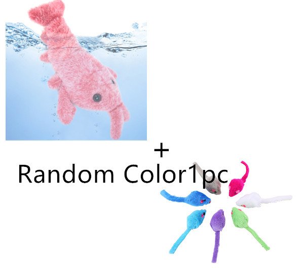 Pet Toys Electric Jumping Shrimp USB Charging Simulation Lobster Funny Cat Plush Pets Toy - 2