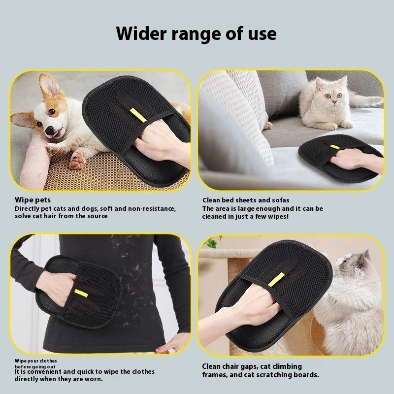 Pet Hair Remover Mitt Pet Hair Remover Gloves Deshedding Brush Glove For Dog Cat Rabbit With Long Short Curly Hair - 2