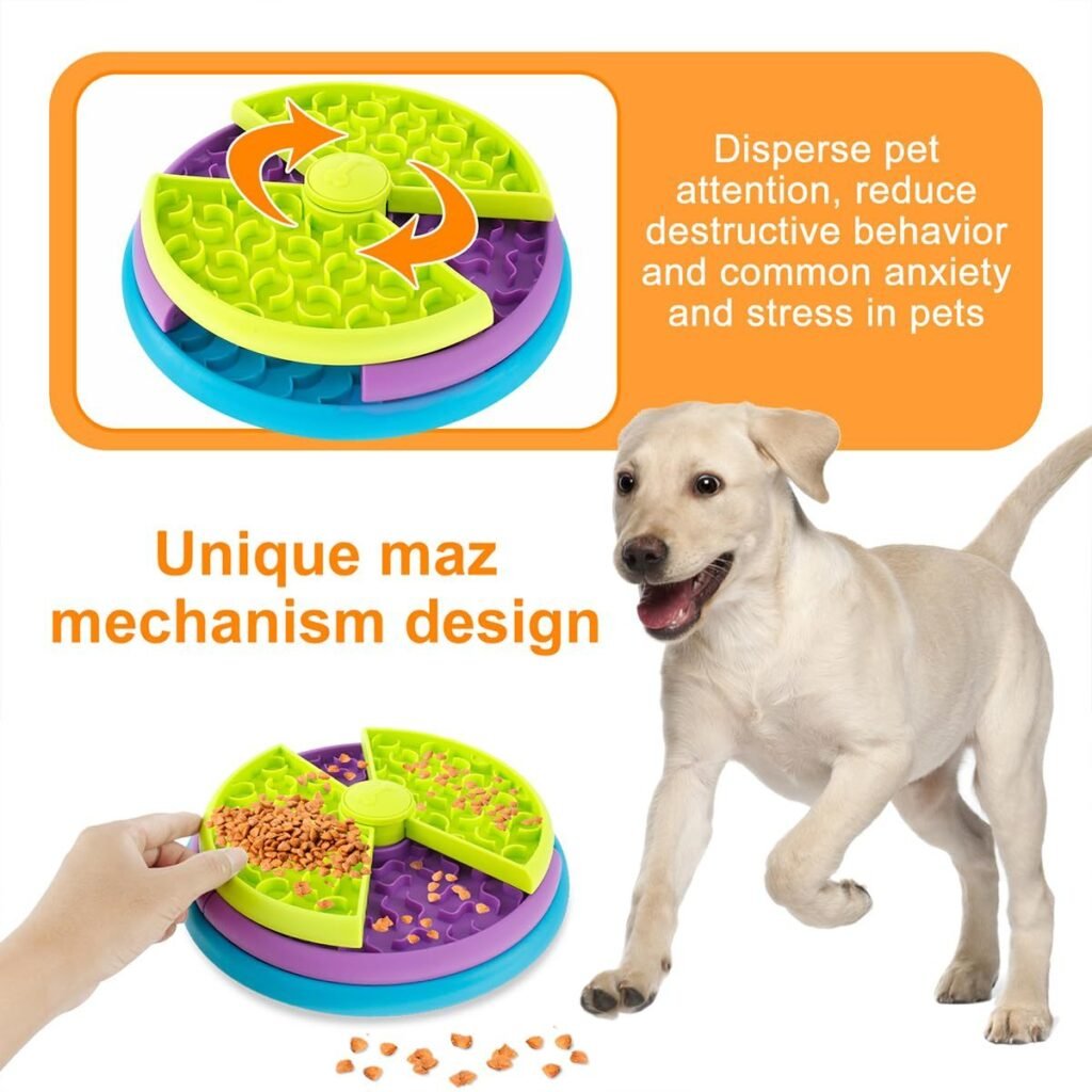 Pet Slow Food Bowl Anti Choking Cat Bowl,3in1 Interactive Dog Feeder Puzzle, Lick Mat & Slow Feeder BowlMental Stimulation Toy For Medium & Large Dogs - 2
