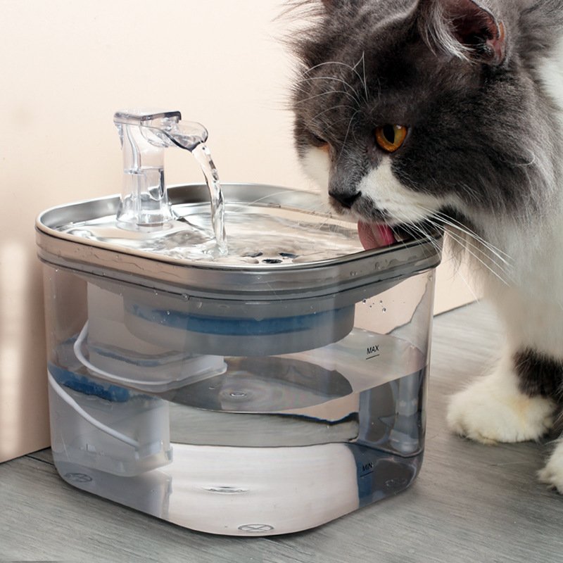 Pet Cat Dog Stainless Steel Automatic Circulation Water Dispenser Intelligent Fountain Pets Accessories - 9