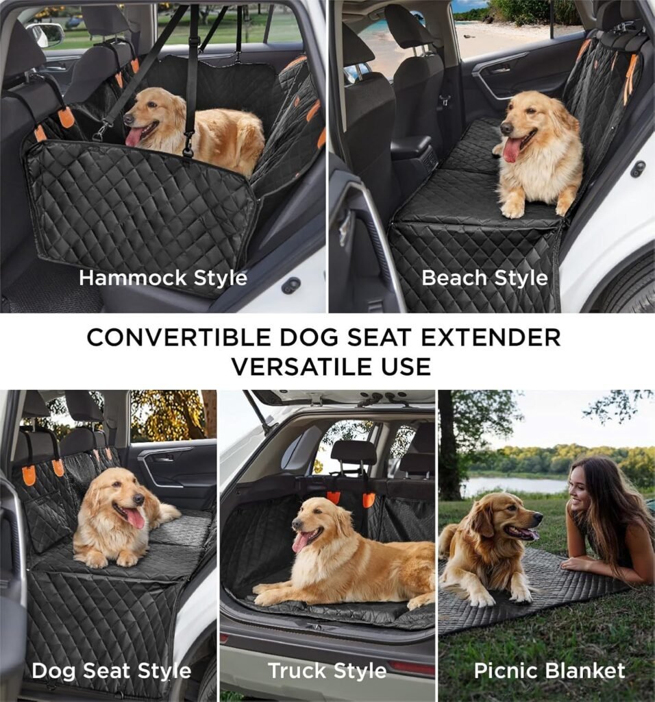 Made4Pets Pet Dog Car Back Seat Cover Back Seat Extension Pad Can Bear 400 Pounds Waterproof And Non-slip Dog Car Hammock Eight-layer Hard Bottom With PE Foam Easy To Install And Clean - 3