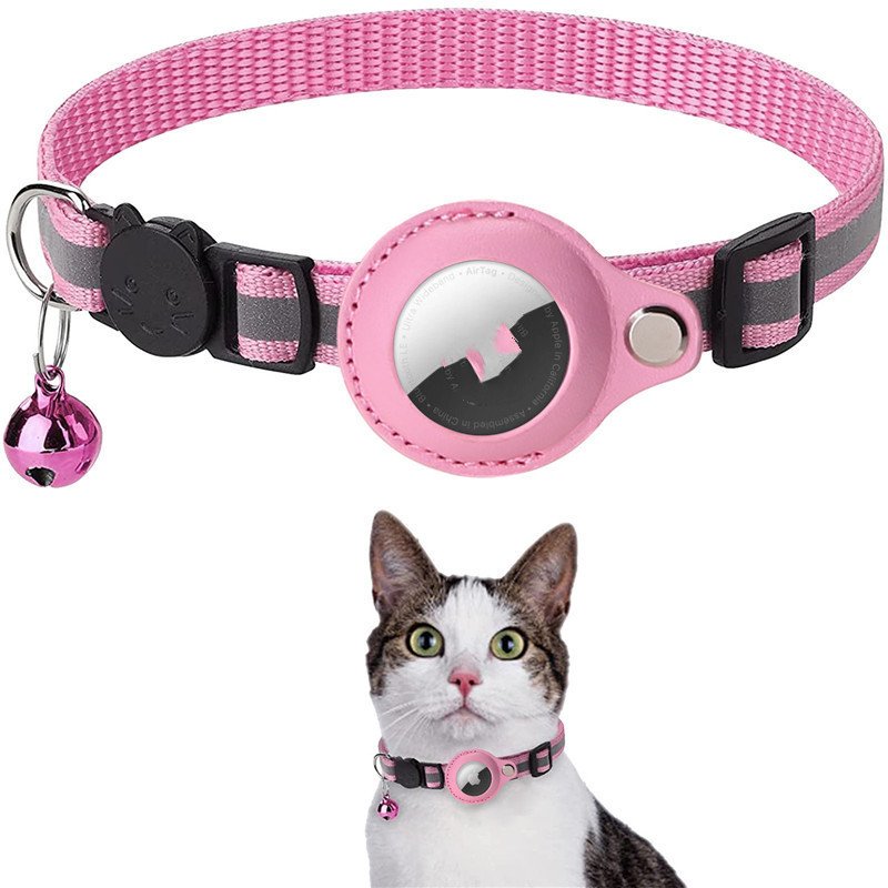 Reflective Collar Waterproof Holder Case For Airtag Air Tag Airtags Protective Cover Cat Dog Kitten Puppy Nylon Collar - 8