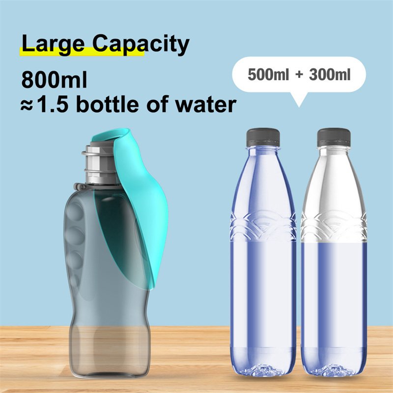 800ml Dogs Water Bottle Portable High Capacity Leakproof Pet Foldable Drinking Bowl Golden Retriever Outdoor Walking Supplies Pet Products - 7