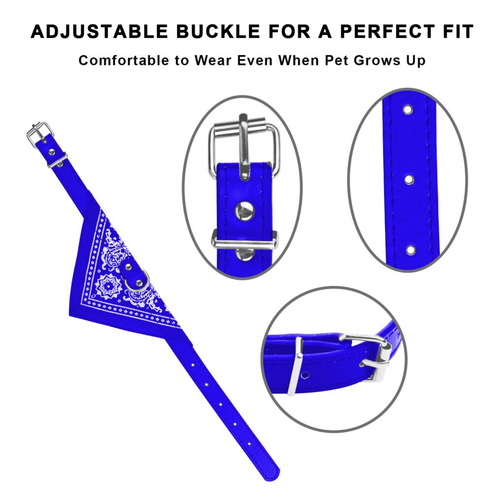 1Pc Adjustable Bandana Leather Pet Collar Triangle Scarf - 10