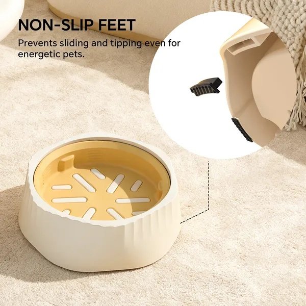 2-in-1 Dual Mode Large Plastic Cat Slow Feeder Bowl, Switchable Fast&Slow Feed - 2