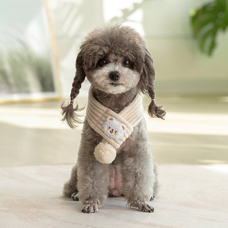 Fashion Personalized Pet Cat Winter Wool Scarf - 2