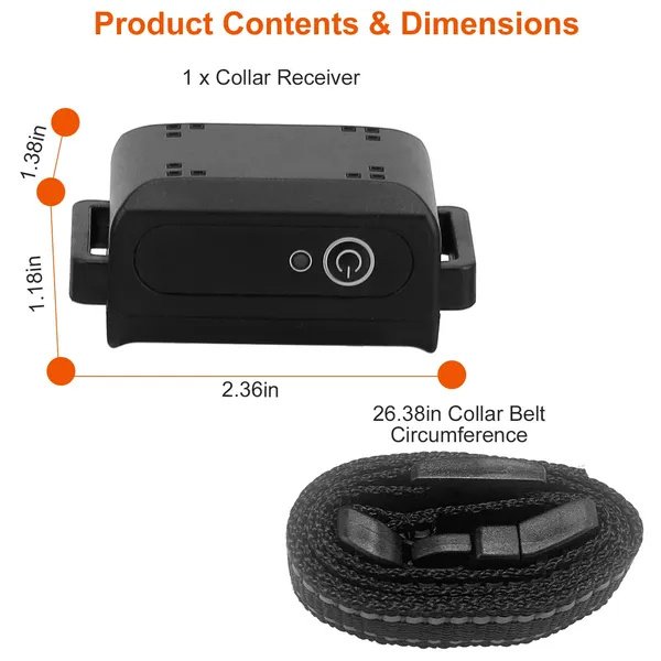 Dog Training Collar Receiver IP67 Waterproof Dog Bark Shock Vibration Beep Receiver Up To 3280ft - 5