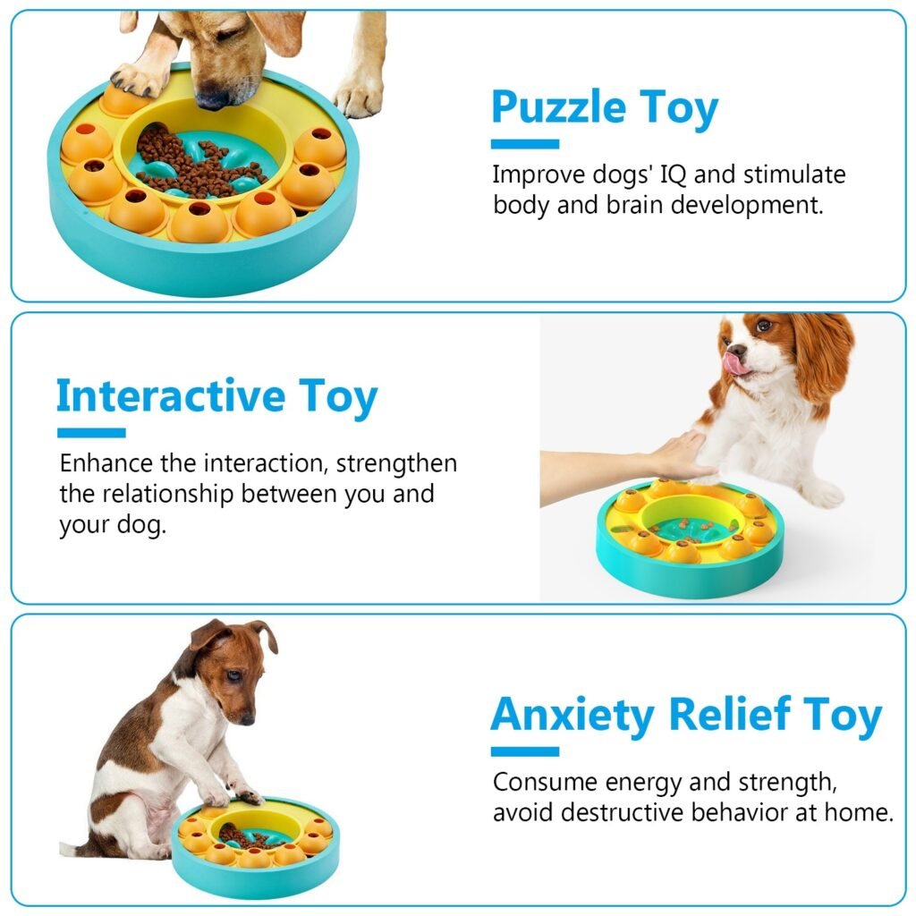 1Pc Dog Puzzle Food Feeder Slow Feeding Bowl Interactive Toy Dog Treat Dispensing Toy For IQ Training Mental Enrichment For Small Medium Large Dog Cat - 5
