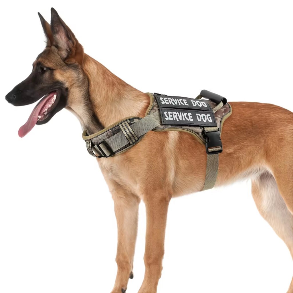 Tactical Service Dog Harness With Handle, No-Pull Adjustable Reflective Pet Vest Harness For Easy Walking And Training - 9