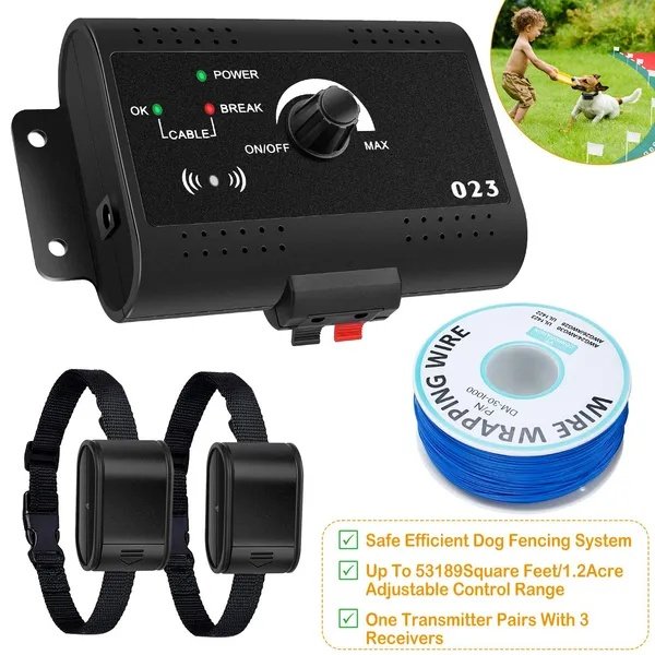 Electric Dog Fence System Pet Tone Shock Boundary Containment Water Resistant Collar Receiver For Small Medium Large Dog - 4