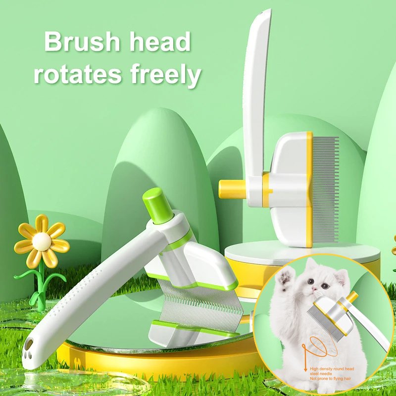 Cat Comb Tie Removal Floating Hair Magic Long Hair Pet Self-Cleaning Row Dog Cat Comb Grooming Supplies Flea Removal Brush Pets Products