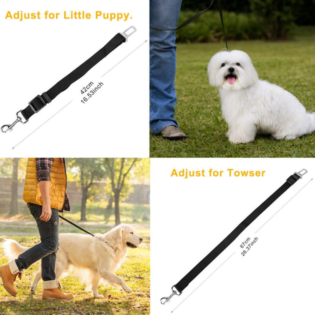 2Pcs Pet Dog Seat Belt Leash Adjustable Pet Dog Cat Safety Leads Harness Car Vehicle Nylon Fabric Seatbelt Strap - 9