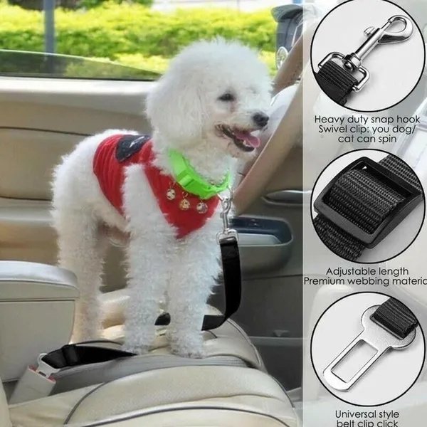 2 Pack Cat DOG PET Safety Seatbelt Car Vehicle Seat Belt Adjustable Harness Lead - 6