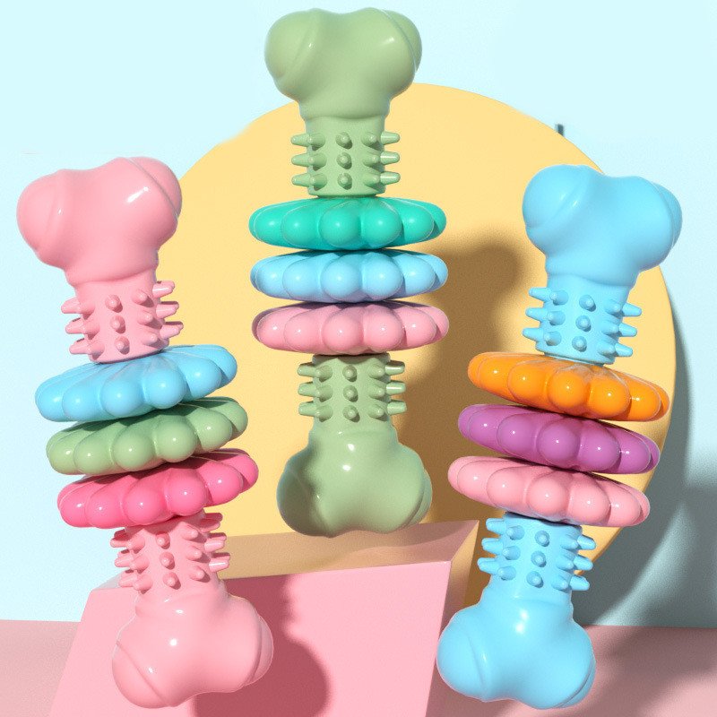 Dog Chew Toy Dog Bone Type Dogs Teeth Cleaning Toys Indestructible TPR Bone Chewing Bite Resistant Teething Toys Pet Products - 2