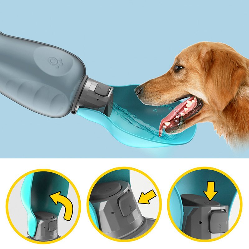 800ml Dogs Water Bottle Portable High Capacity Leakproof Pet Foldable Drinking Bowl Golden Retriever Outdoor Walking Supplies Pet Products - 8