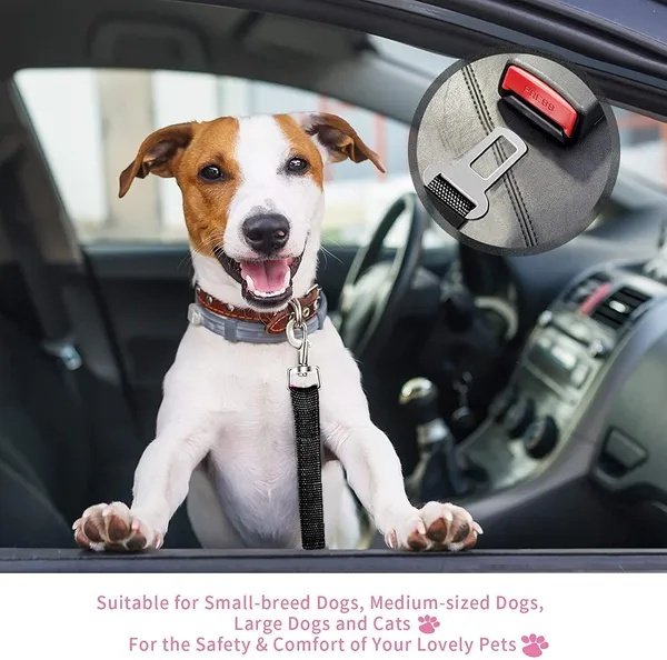 2 Pack Cat DOG PET Safety Seatbelt Car Vehicle Seat Belt Adjustable Harness Lead - 2