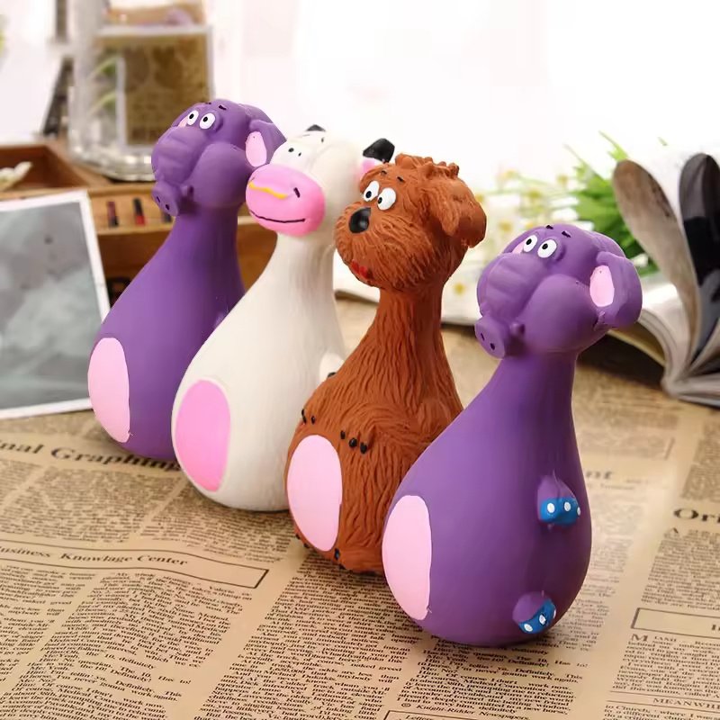 4pcs Cute Latex Dog Chew Toys With Sound, Interactive Biting Toys For Dental Health, Puppy Teething Pet Supplies - 7