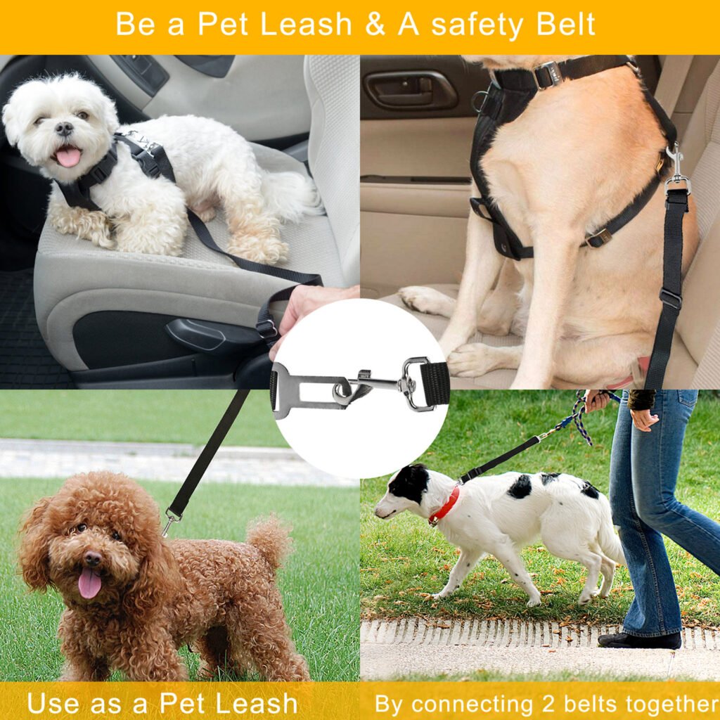 2Pcs Pet Dog Seat Belt Leash Adjustable Pet Dog Cat Safety Leads Harness Car Vehicle Nylon Fabric Seatbelt Strap - 5