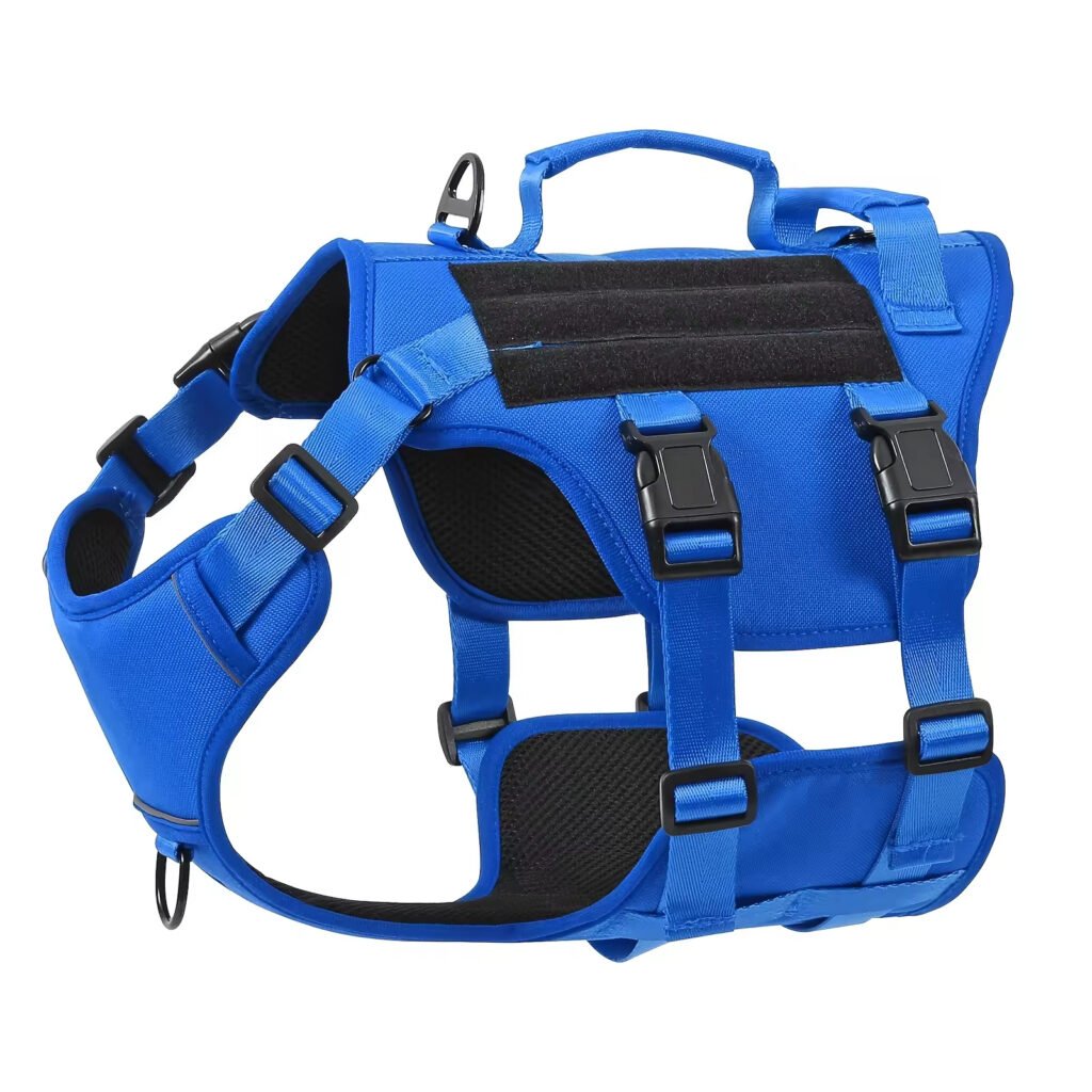Heat-resistant Durable Nylon Tactical Service Dog Harness, Adjustable No-pull Reflective Vest With Dual Handles For Large Dogs - 7