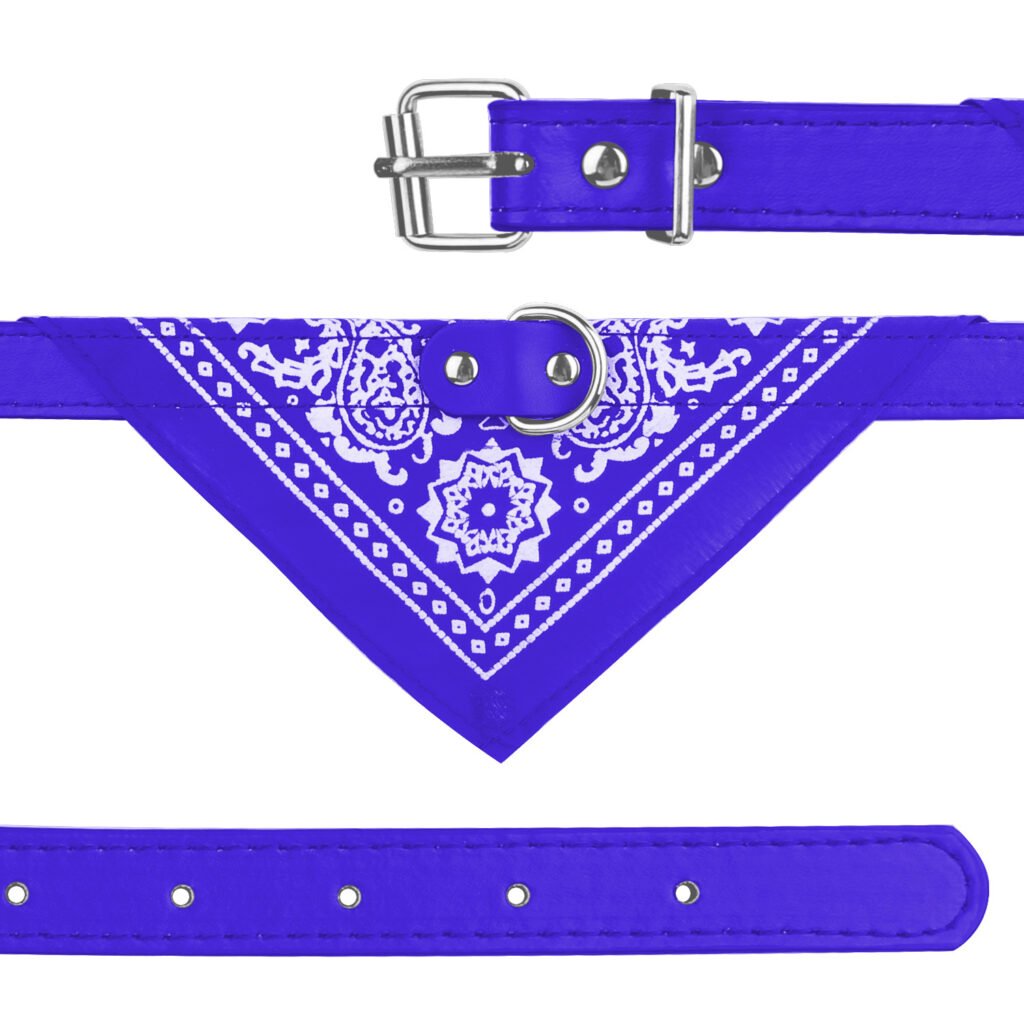 1Pc Adjustable Bandana Leather Pet Collar Triangle Scarf - 4