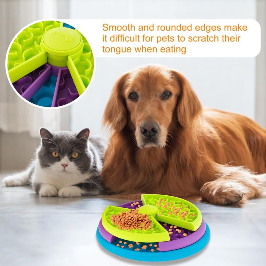 Pet Slow Food Bowl Anti Choking Cat Bowl,3in1 Interactive Dog Feeder Puzzle, Lick Mat & Slow Feeder BowlMental Stimulation Toy For Medium & Large Dogs - 4