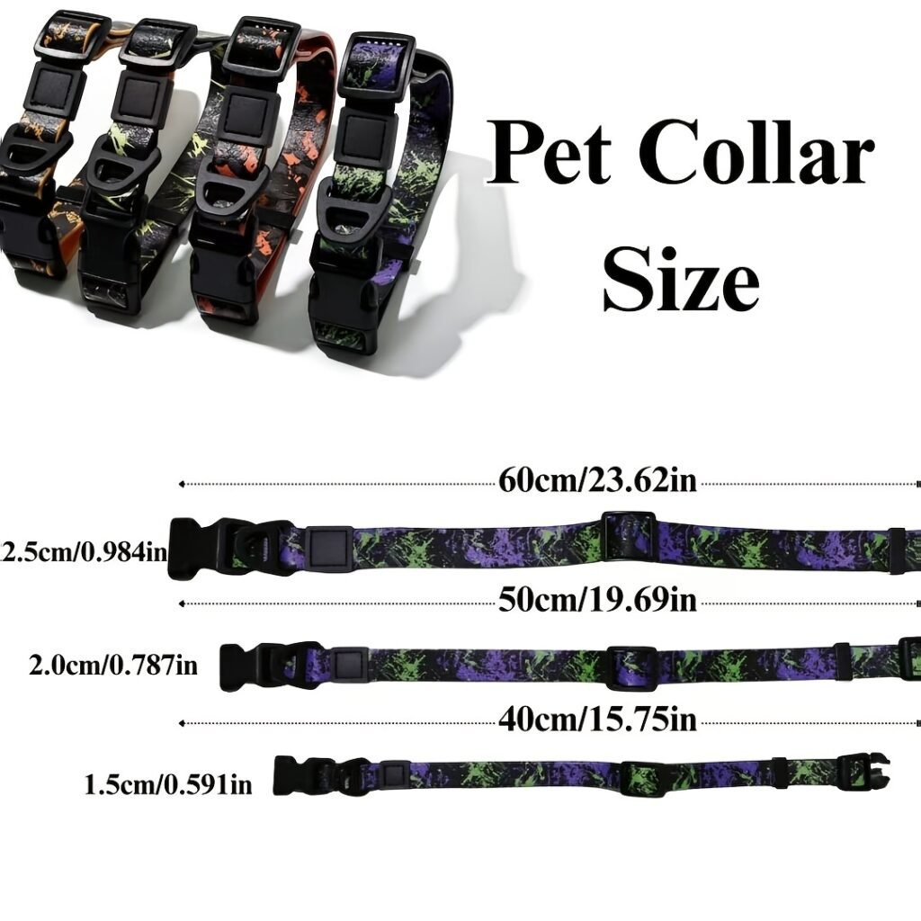 Embossed UV Printed Dog Leash & Collar Set 1.5cm Wide, Waterproof Tear-Resistant Easy To Clean PVC Set, Stylish Patterned Walking Training Gear For Small Dogs - 5
