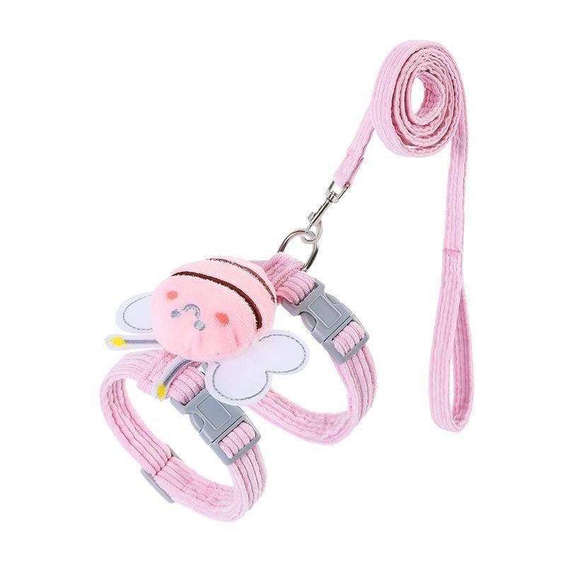 Small Cat Harness Wing Shaped Decorative Walking Vest Traction Rope Set - 5