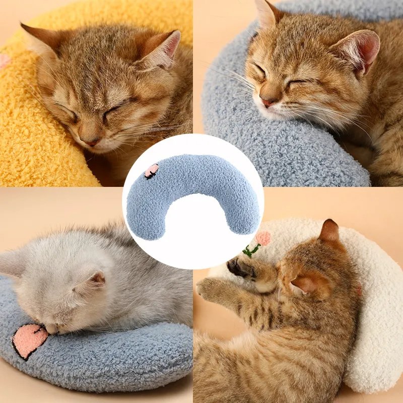 Little Pillow For Cats Fashion Neck Protector Deep Sleep Puppy U-Shaped Pillow Pets Pillow Kitten Headrest Dog Sleeping Pillow Pet Products - 4