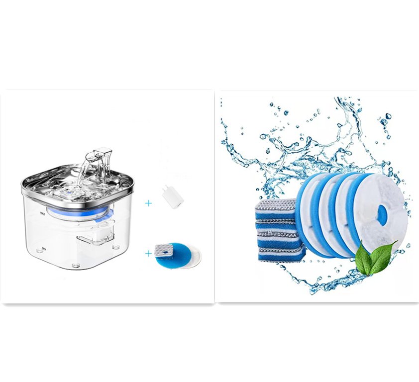 Pet Cat Dog Stainless Steel Automatic Circulation Water Dispenser Intelligent Fountain Pets Accessories - 5