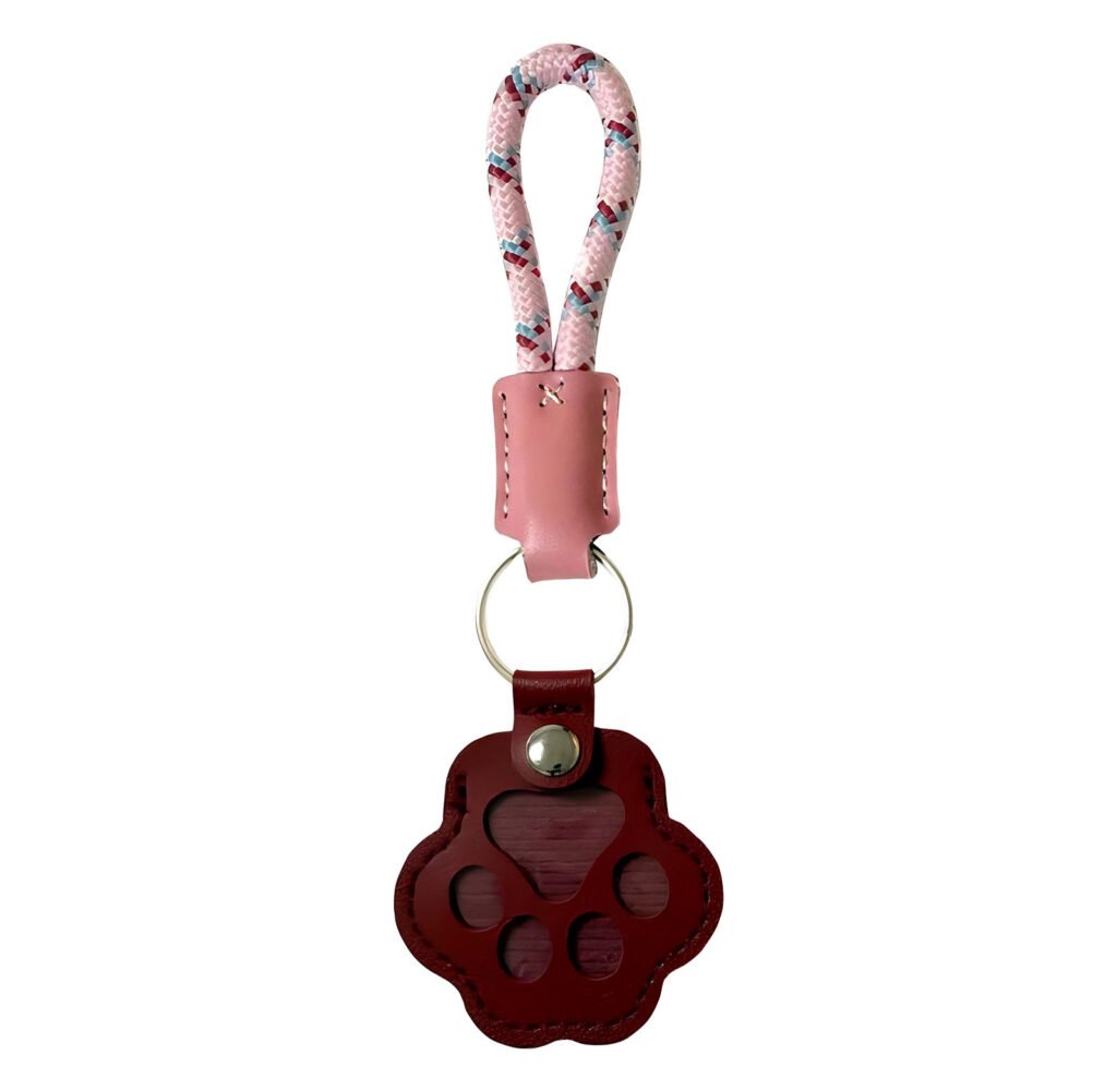 Pet Fur Memory Charm Leather Keychain Keepsake For Dog Cat Hair Paw-Shaped Design Memorial Sympathy Gift For Grieving Owners - 5