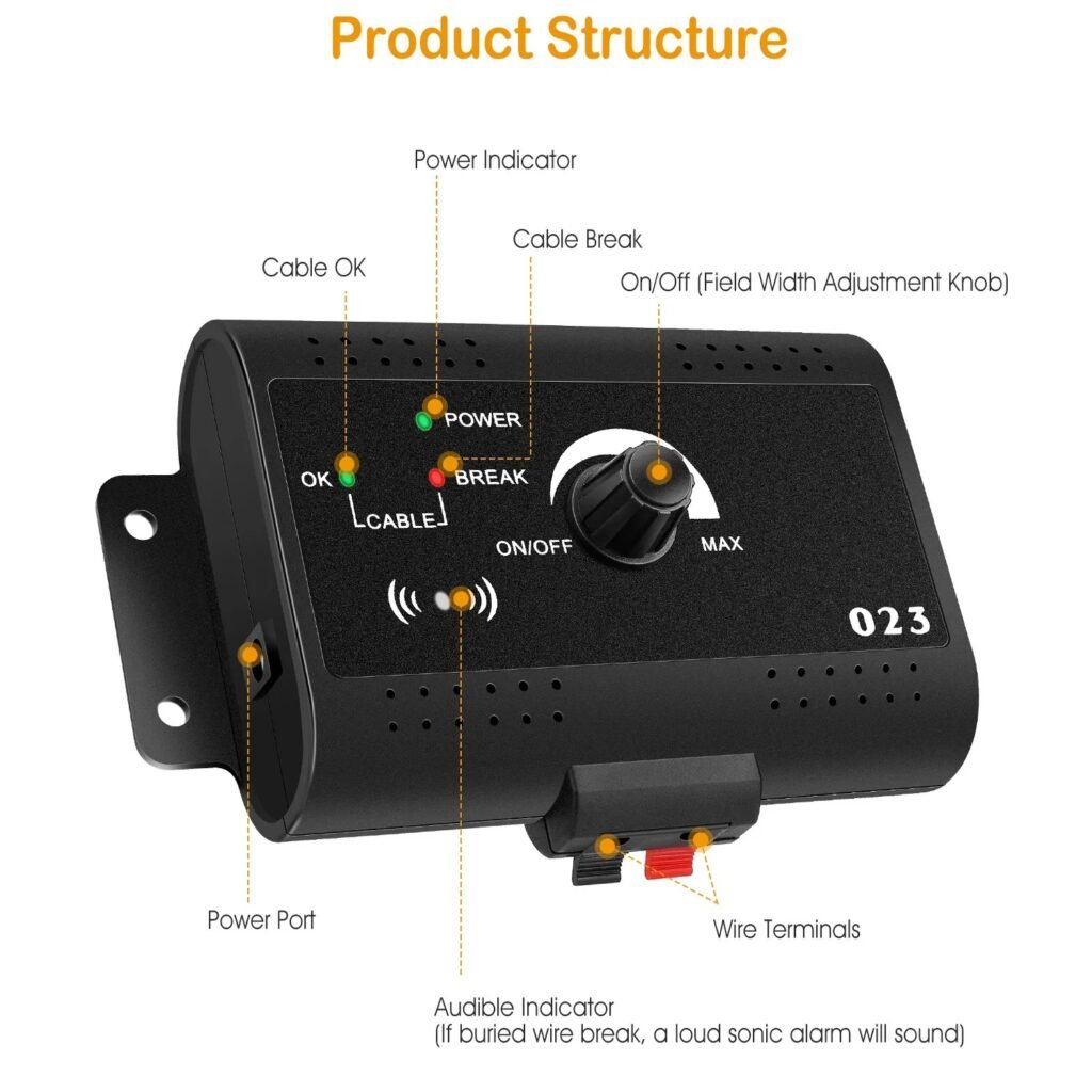 Electric Dog Fence System Pet Tone Shock Boundary Containment Water Resistant Collar Receiver For Small Medium Large Dog - 10
