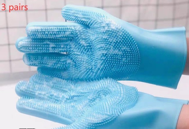 Silicone Dog Grooming Hair Comb Puppy Brush Glove Bath Cleaning Brushes Small Dog Cat Massage Pet Grooming Gloves - 6